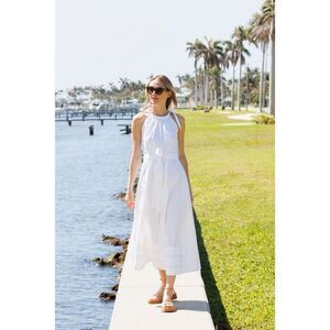 Julia Amory Cryder Cotton Sundress in Blanc White Extra Large NEW